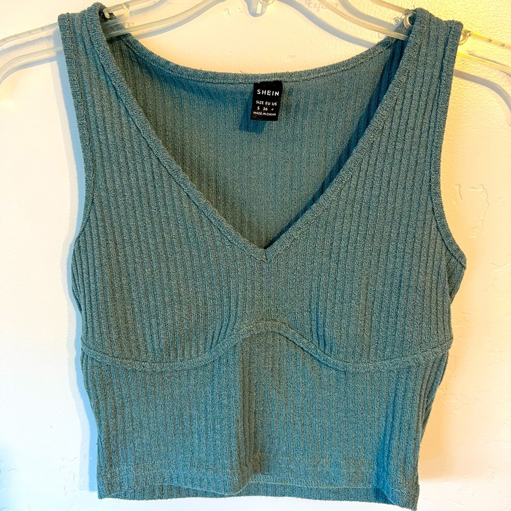 SHEIN Teal Crop Top